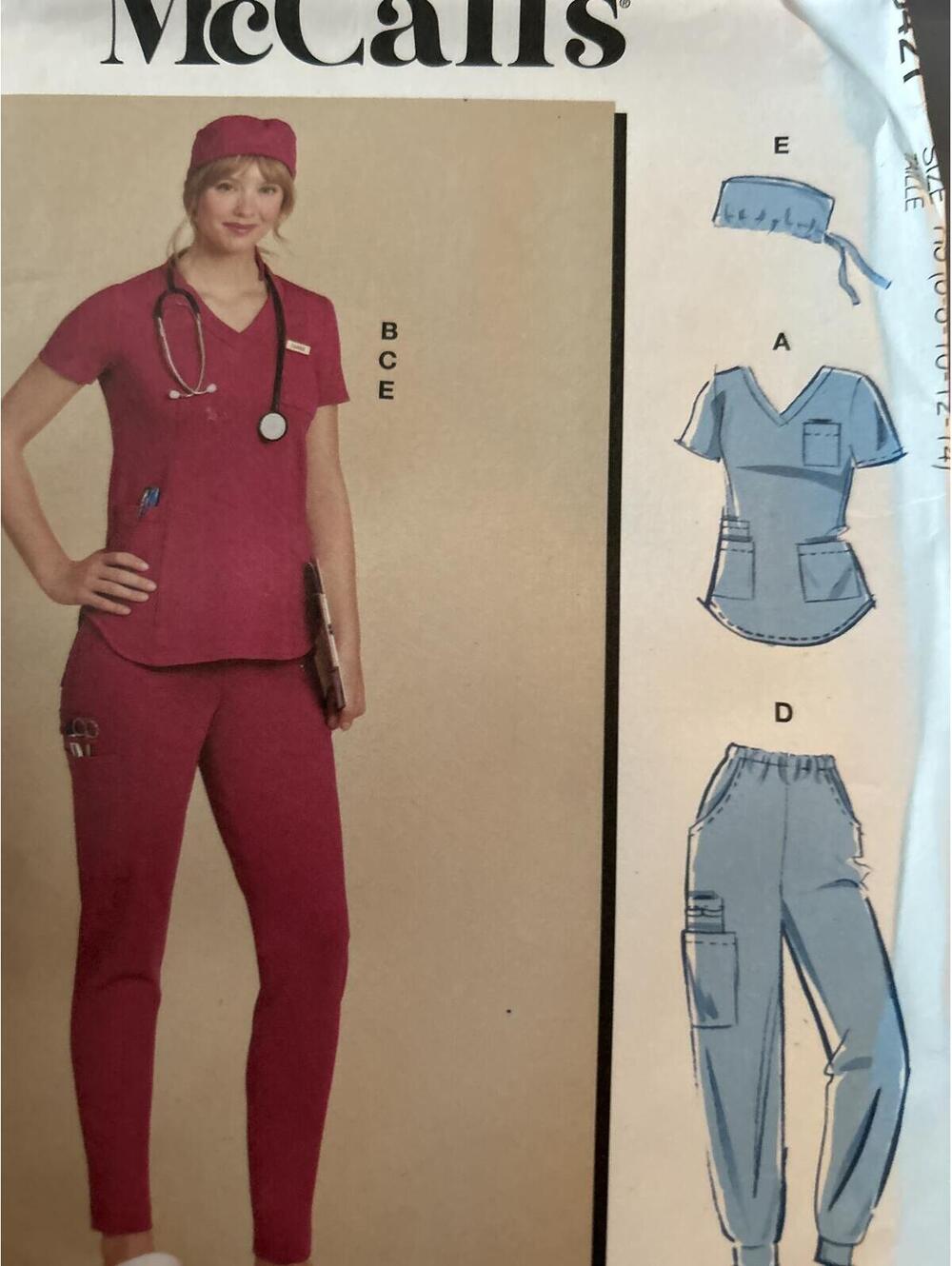 McCall's Sewing Pattern 8421 - Women's Scrubs and Surgical Cap